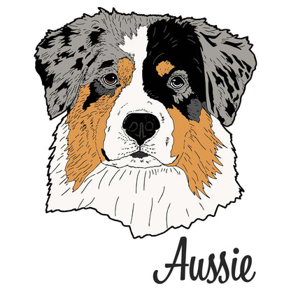 Blue Merle Aussie Headshot - Adult Unisex Hoodie Sweatshirt