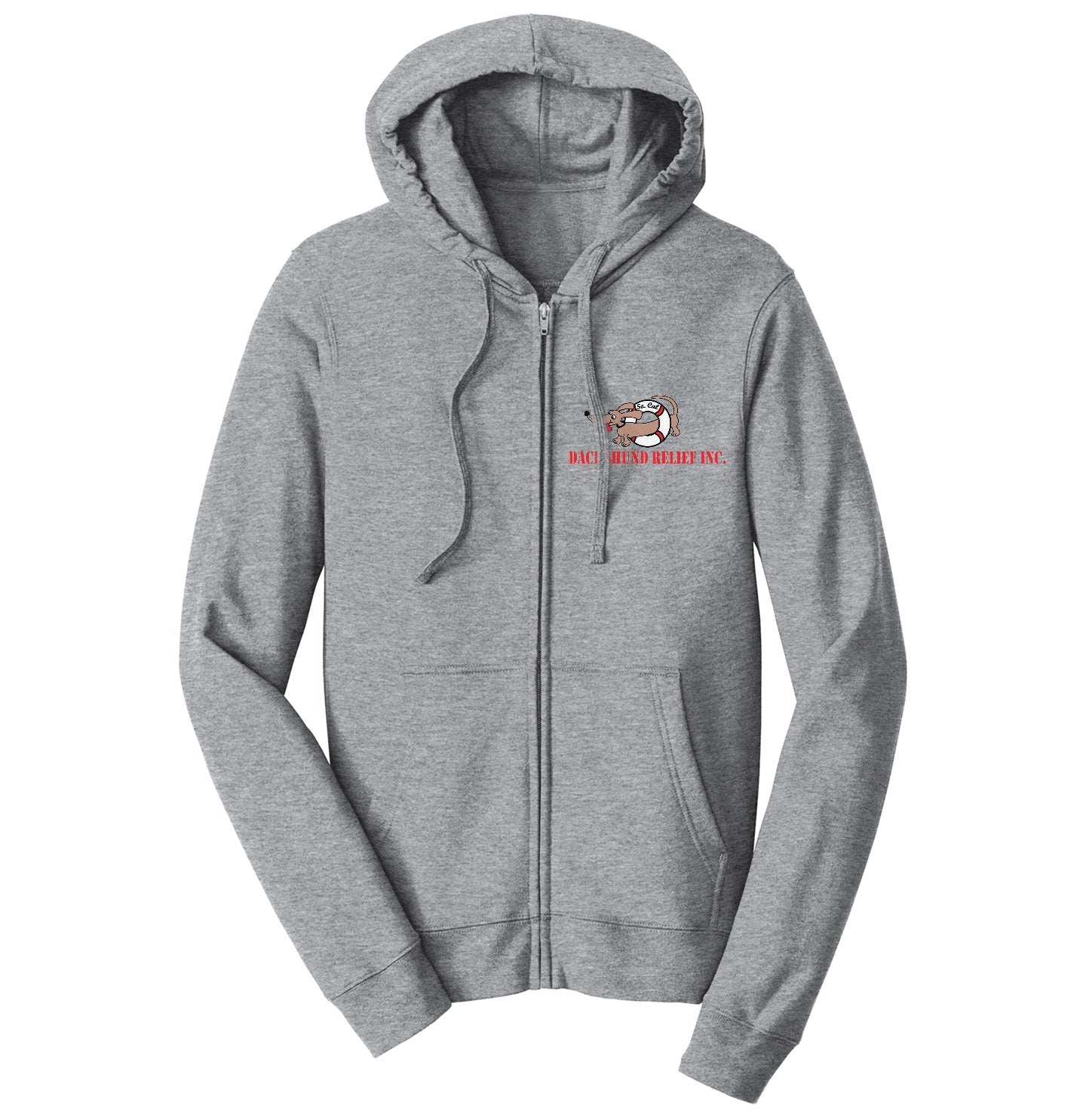 So Cal Dachshund Relief Left Chest Logo - Adult Unisex Full-Zip Hoodie Sweatshirt