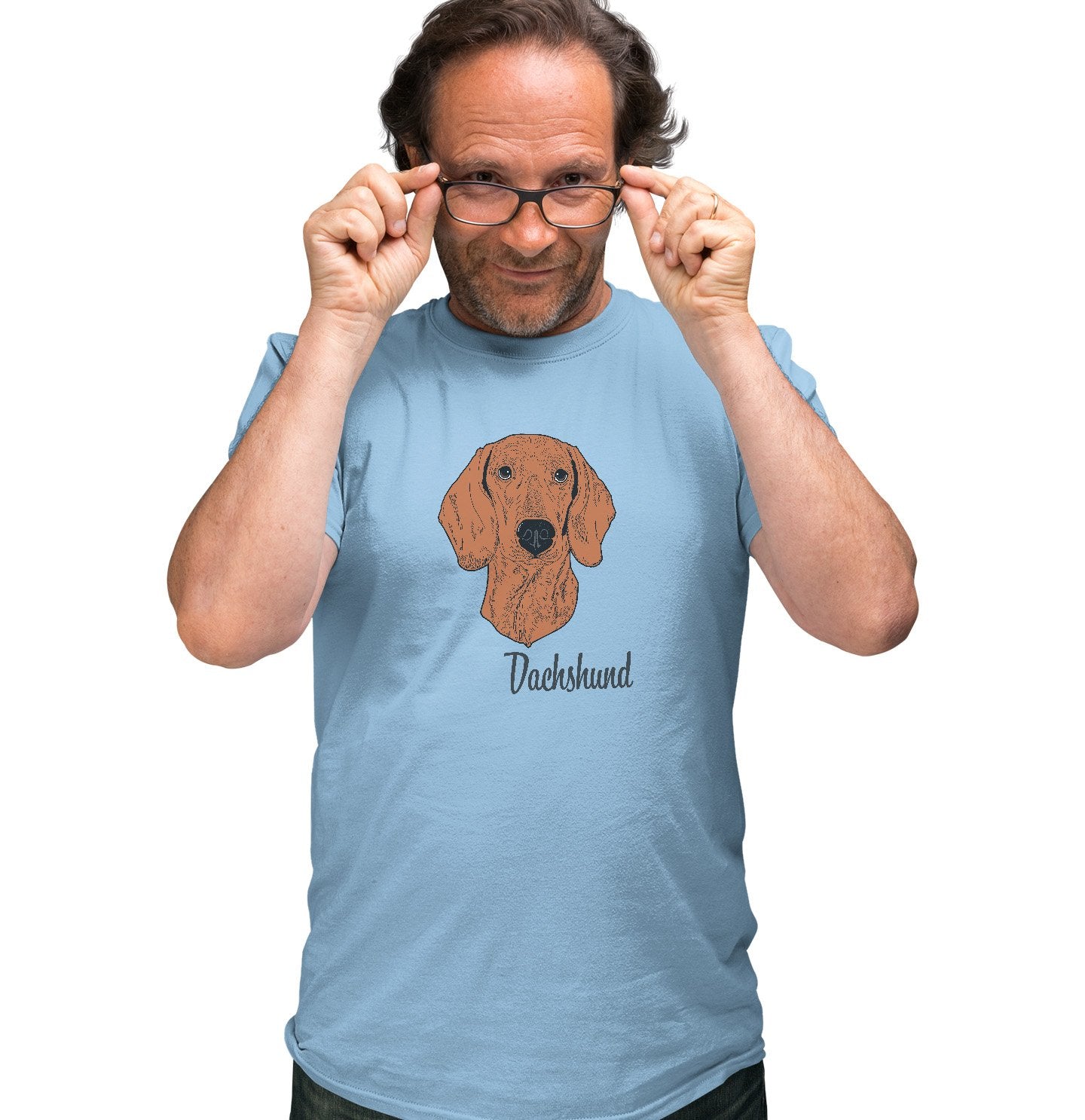 Red Dachshund Headshot - Adult Unisex T-Shirt