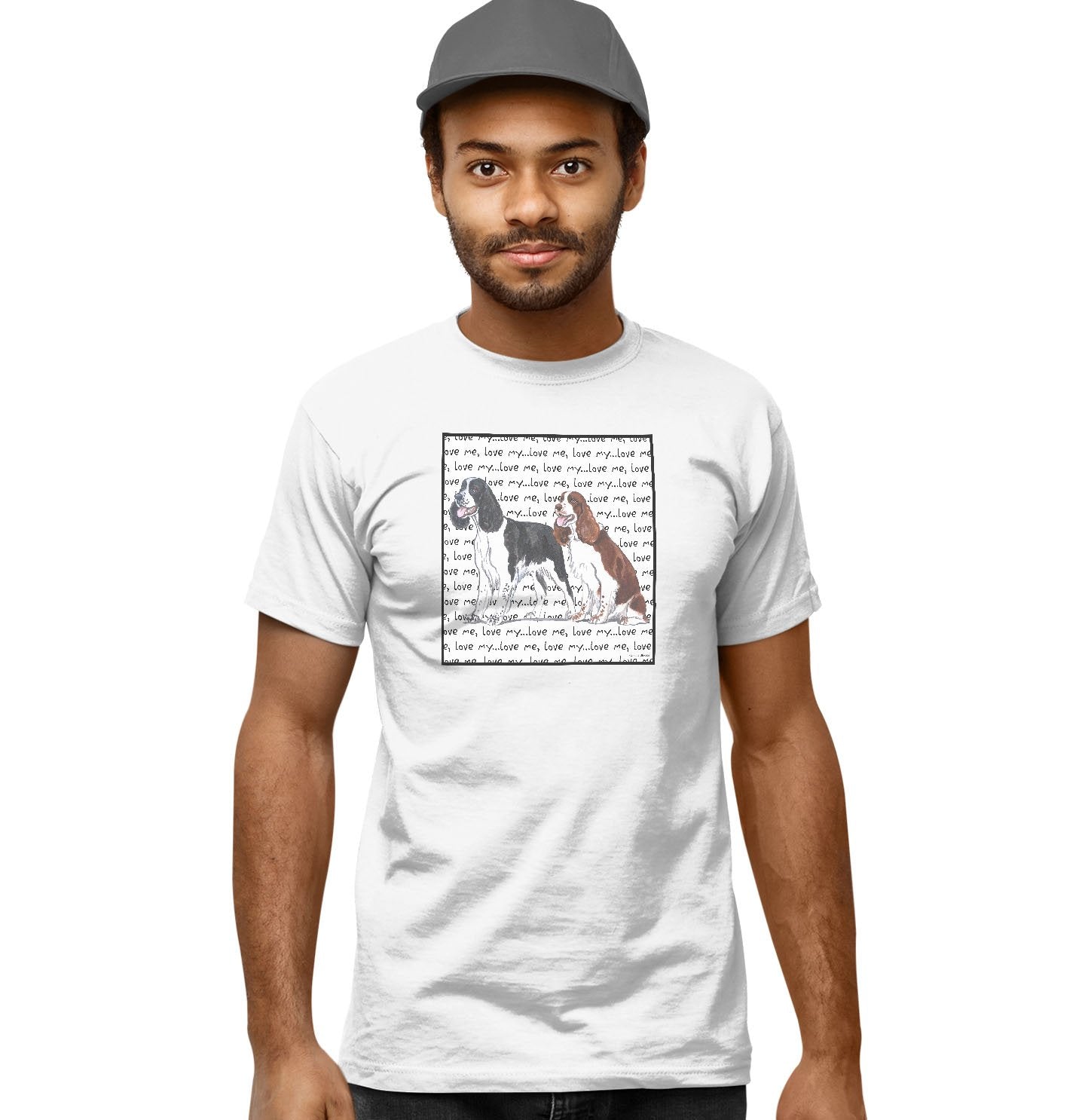 Animal Pride - Two Springer Love Text - Adult Unisex T-Shirt