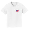USA Flag Heart Shiba Inu Trotting Left Chest - Kids' Unisex T-Shirt