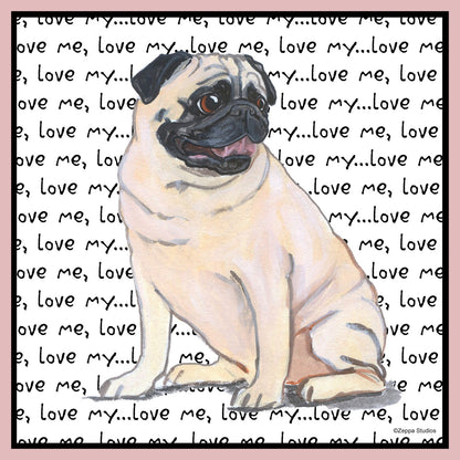 Pug Love Text - Women's Fitted T-Shirt