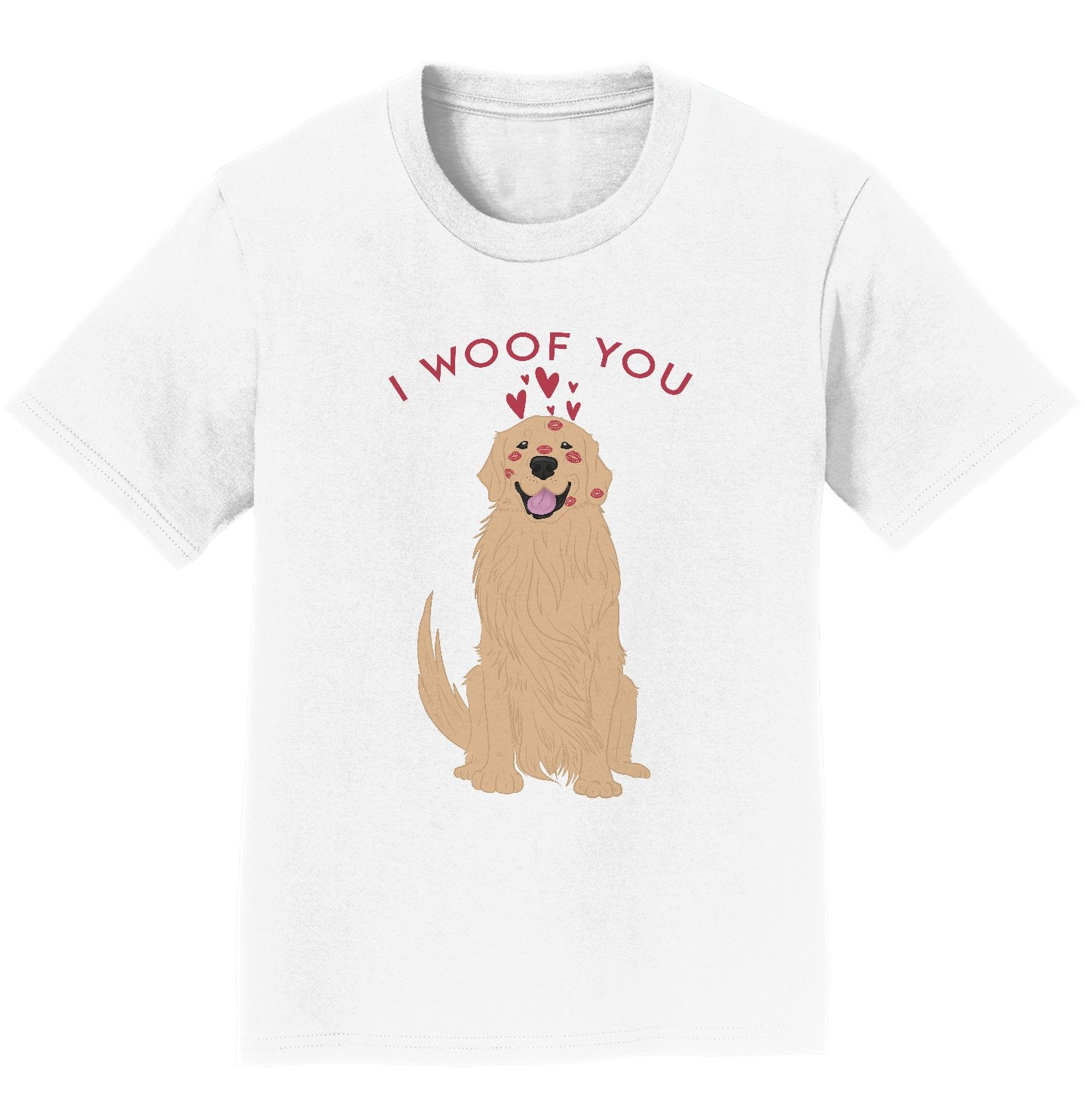 Golden Retriever I Woof You - Kids' Unisex T-Shirt