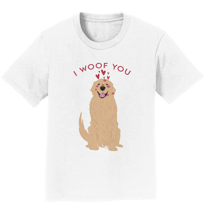 Golden Retriever I Woof You - Kids' Unisex T-Shirt