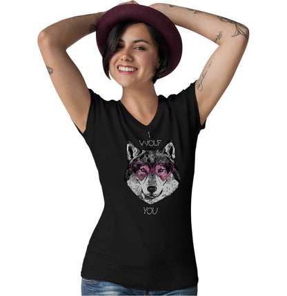 I Wolf You - Women's V-Neck T-Shirt