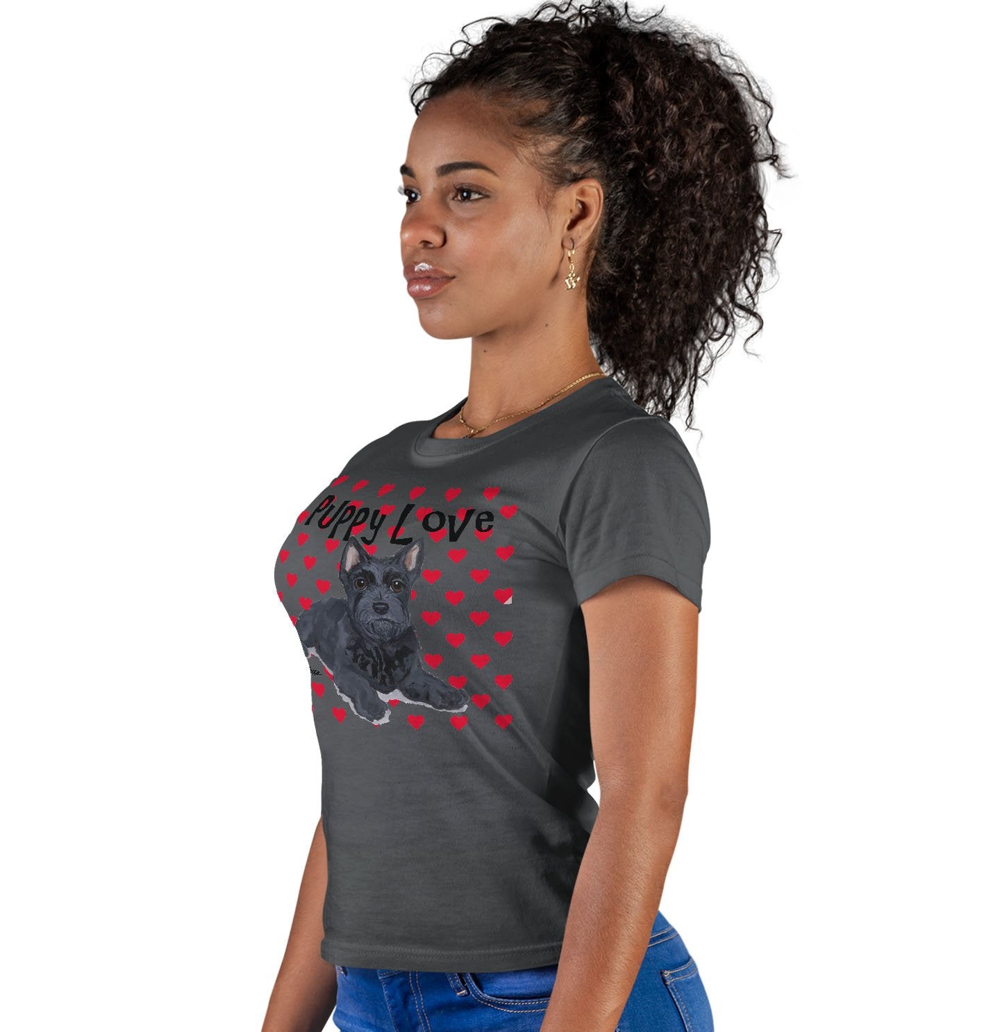 Scottie Puppy Love - Women's Fitted T-Shirt