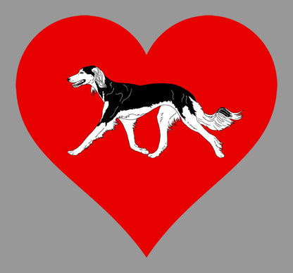 Saluki on Heart Left Chest - Women's Full-Zip Hoodie Sweatshirt