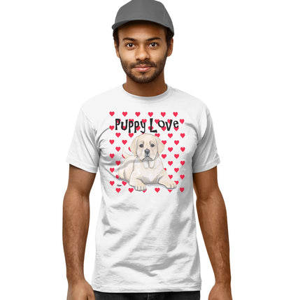 Yellow Lab Puppy Love - Adult Unisex T-Shirt