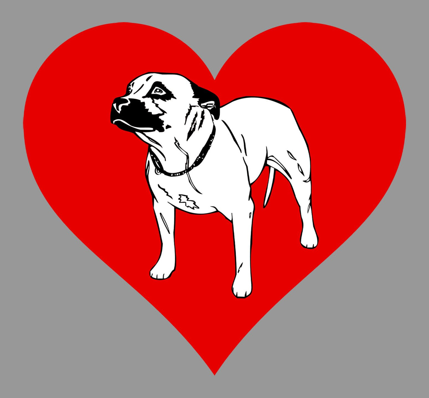 Staffordshire Bull Terrier on Heart Left Chest - Women's Full-Zip Hoodie Sweatshirt