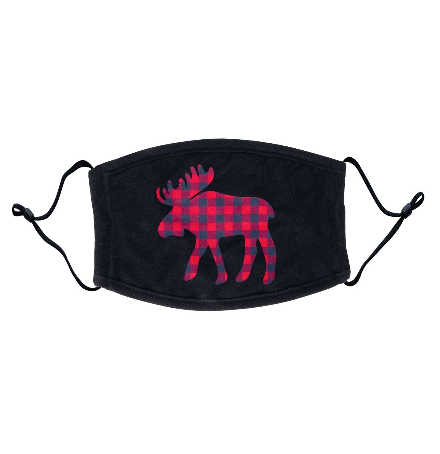 Plaid Moose - Adult Adjustable Face Mask