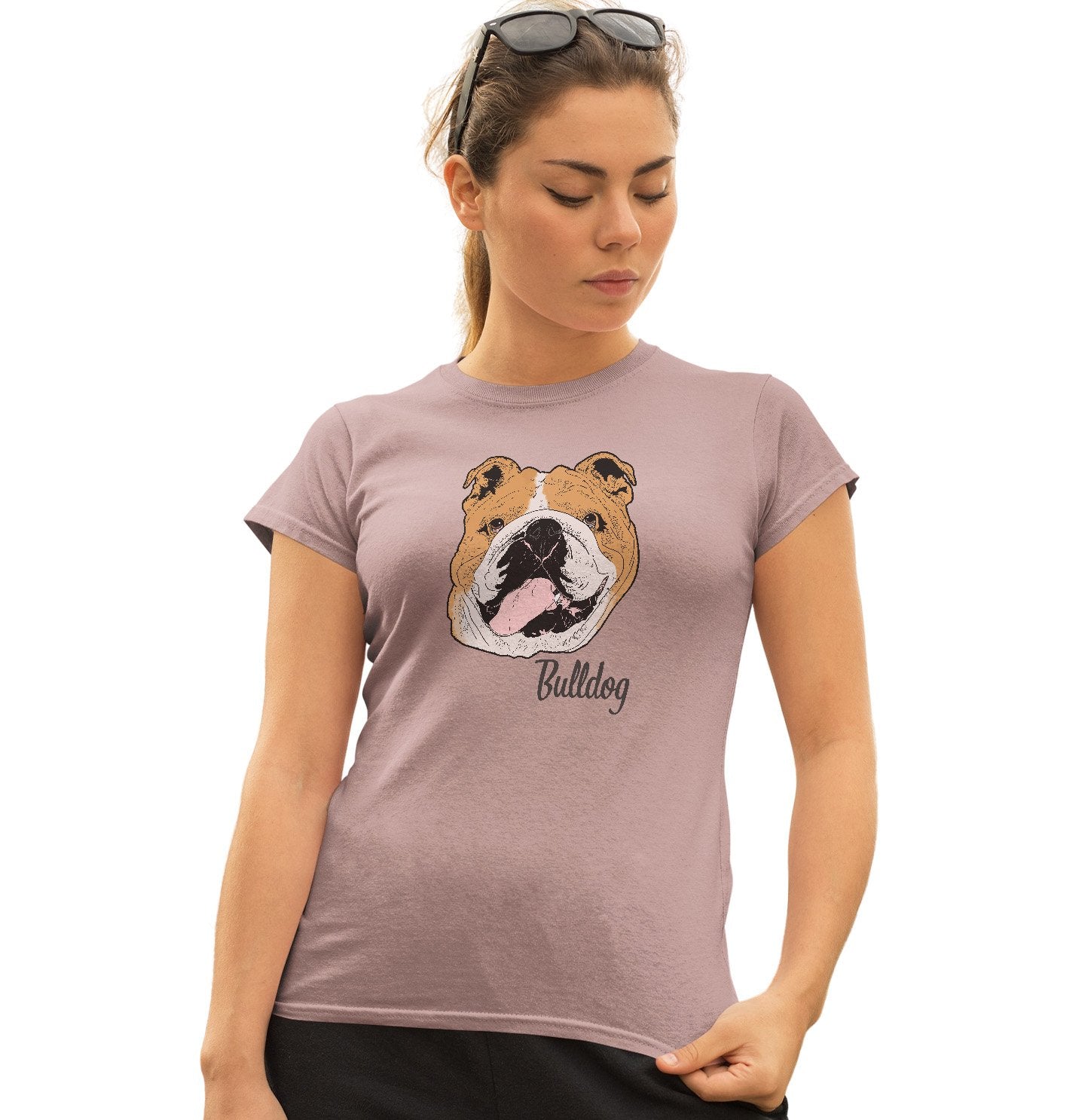 Bulldog Headshot - Women's Fitted T-Shirt