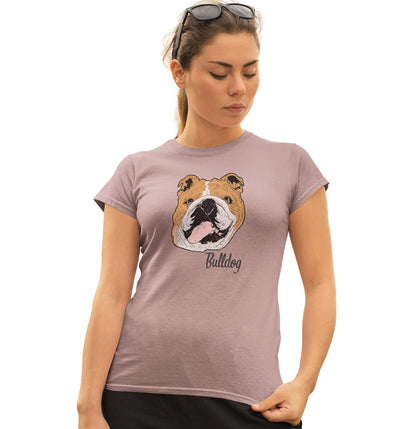 Bulldog Headshot - Women's Fitted T-Shirt