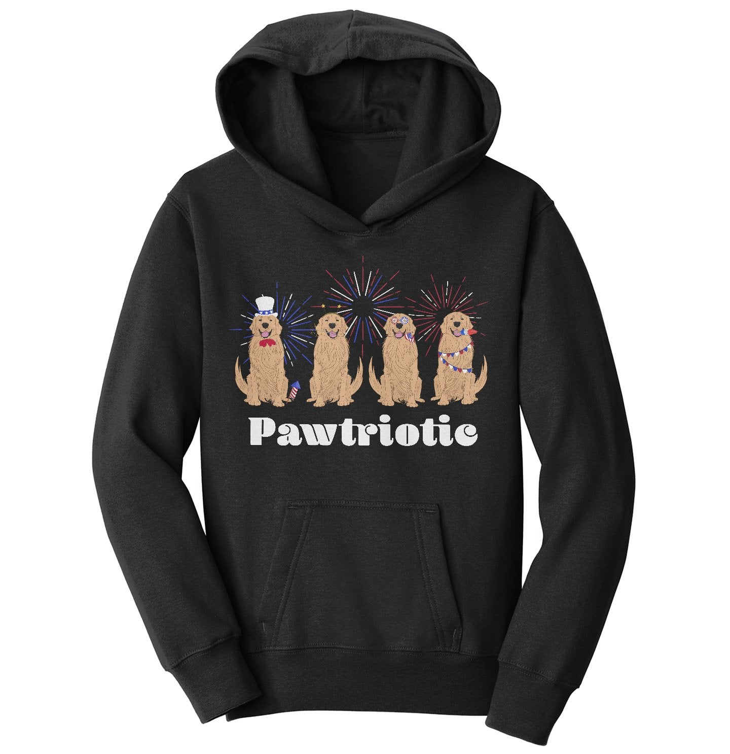 4th of July Patriotic Golden Retrievers - Kids' Unisex Hoodie Sweatshirt