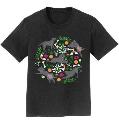 Animal Pride - Black Labrador Green Fleur Design - Kids' Unisex T-Shirt