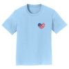 USA Flag Heart Shiba Inu Trotting Left Chest - Kids' Unisex T-Shirt