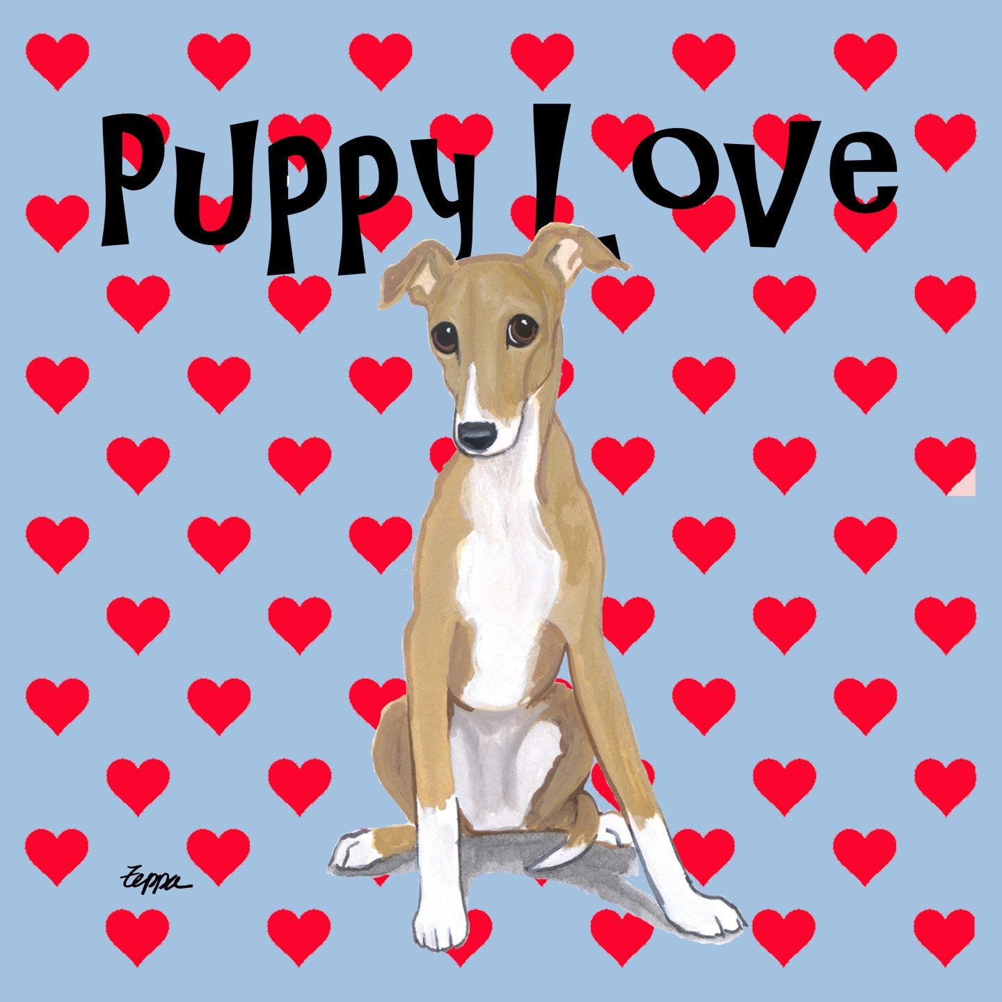 Greyhound Puppy Love - Women's Fitted T-Shirt