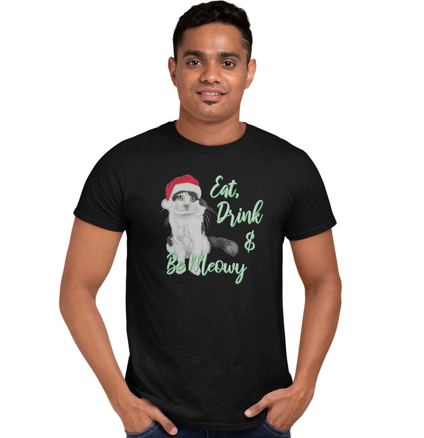 Eat Drink and Be Meowy - Adult Unisex T-Shirt