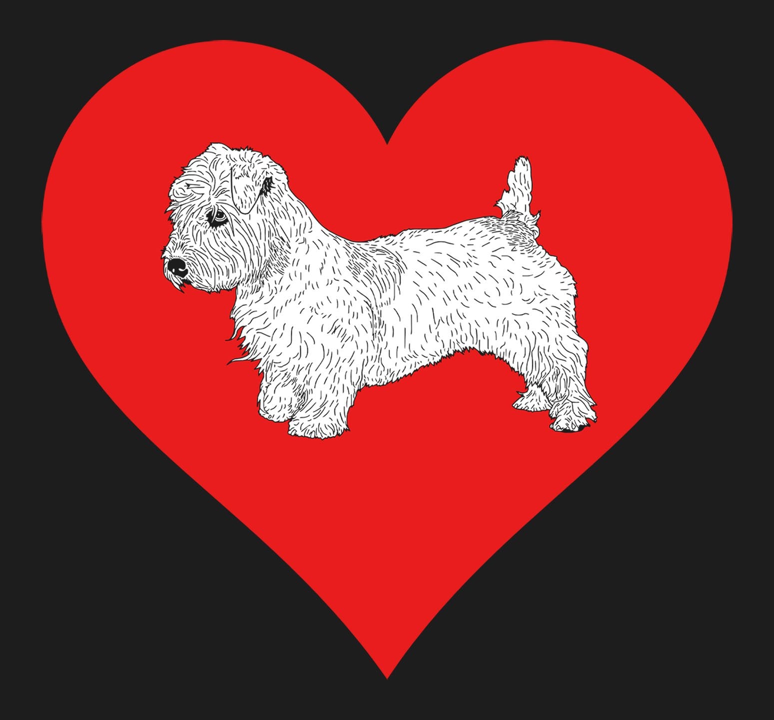 Glen of Imaal Terrier on Heart Left Chest - Women's Full-Zip Hoodie Sweatshirt