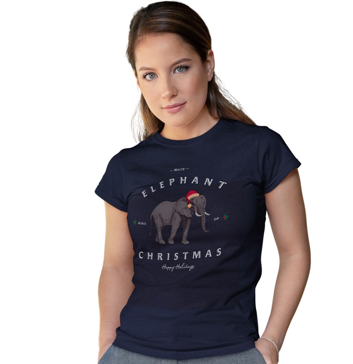 Elephant Christmas - Women's Fitted T-Shirt