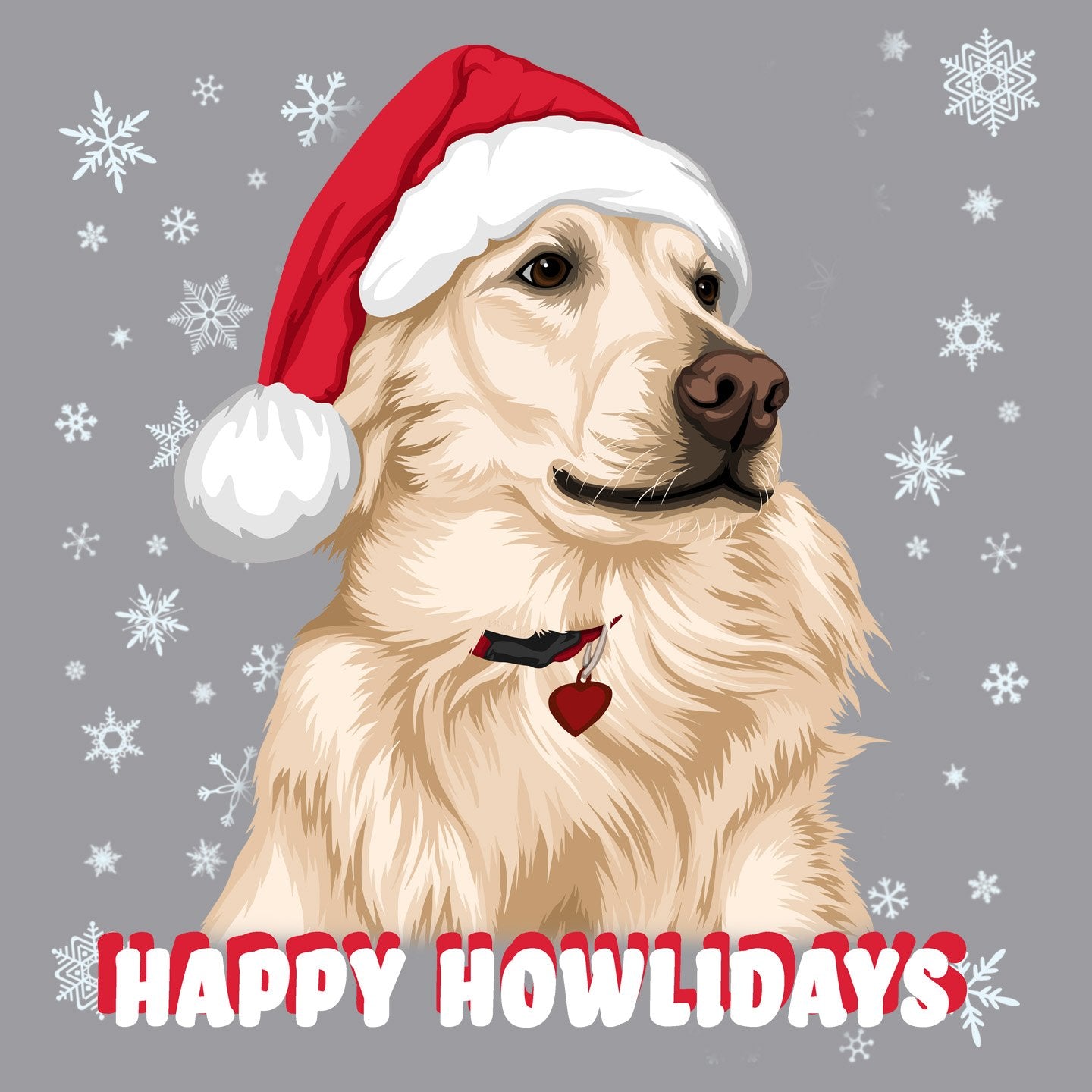 Happy Howlidays Santa Golden - Adult Unisex T-Shirt