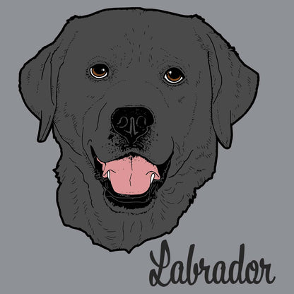 Black Labrador Headshot - Adult Unisex Long Sleeve T-Shirt