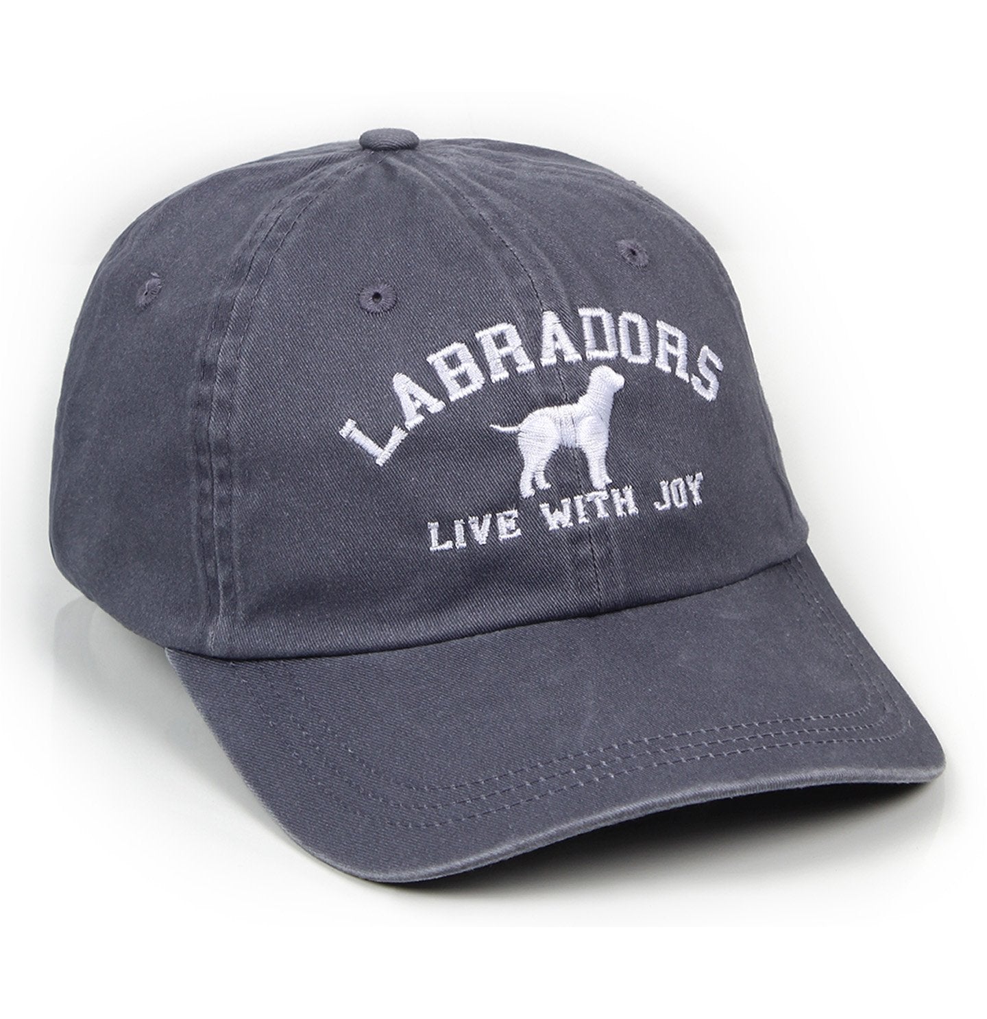 Animal Pride - Labradors Live With Joy (On Grey) - Pigment Dyed Hat