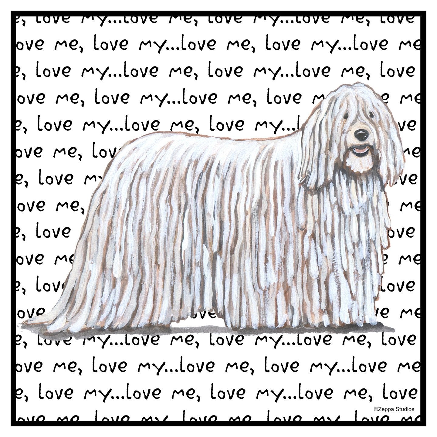 Komondor Love Text - Adult Unisex Hoodie Sweatshirt