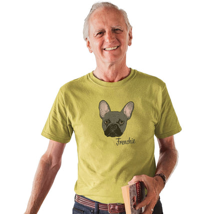 Grey Frenchie Headshot - Adult Unisex T-Shirt