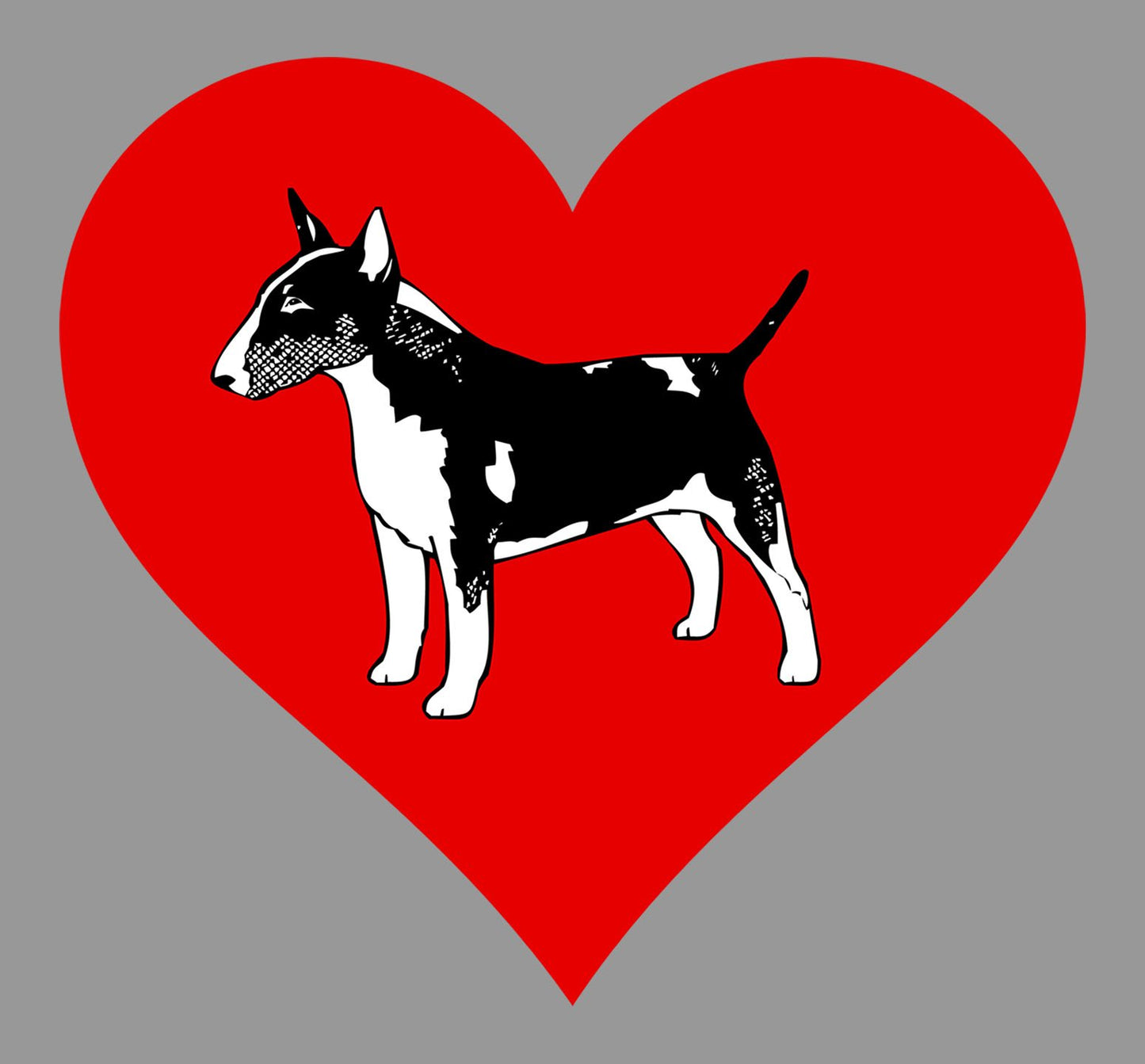 Tri-color Bull Terrier on Heart Left Chest - Women's Full-Zip Hoodie Sweatshirt
