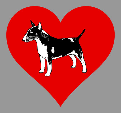 Tri-color Bull Terrier on Heart Left Chest - Women's Full-Zip Hoodie Sweatshirt