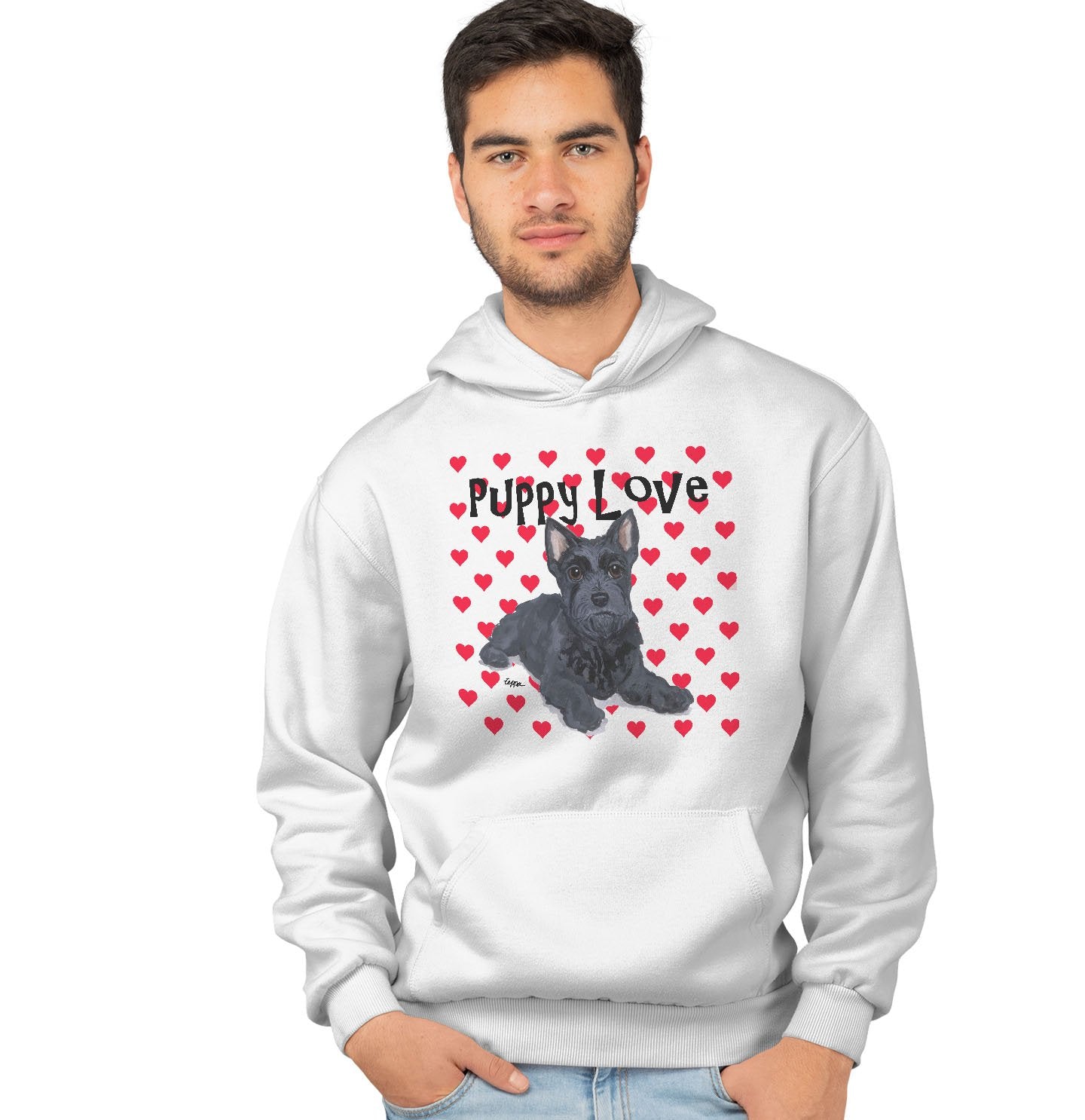 Animal Pride - Scottie Puppy Love - Adult Unisex Hoodie Sweatshirt