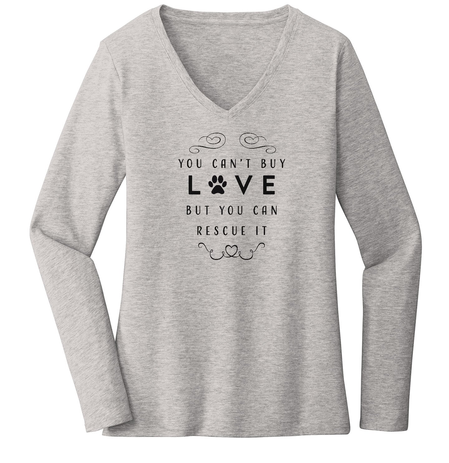 Can Rescue Love - Women's V-Neck Long Sleeve T-Shirt