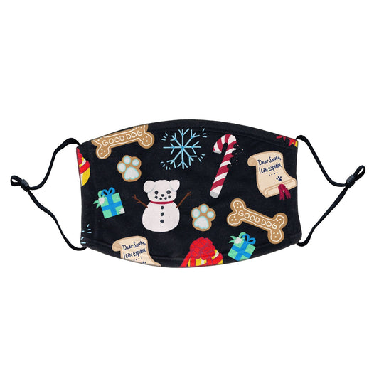 Christmas Dog Pattern - Adult Adjustable Face Mask