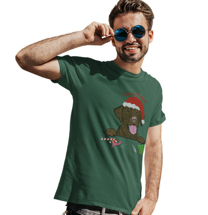 Animal Pride - Santa Helper Chocolate Lab - Adult Unisex T-Shirt