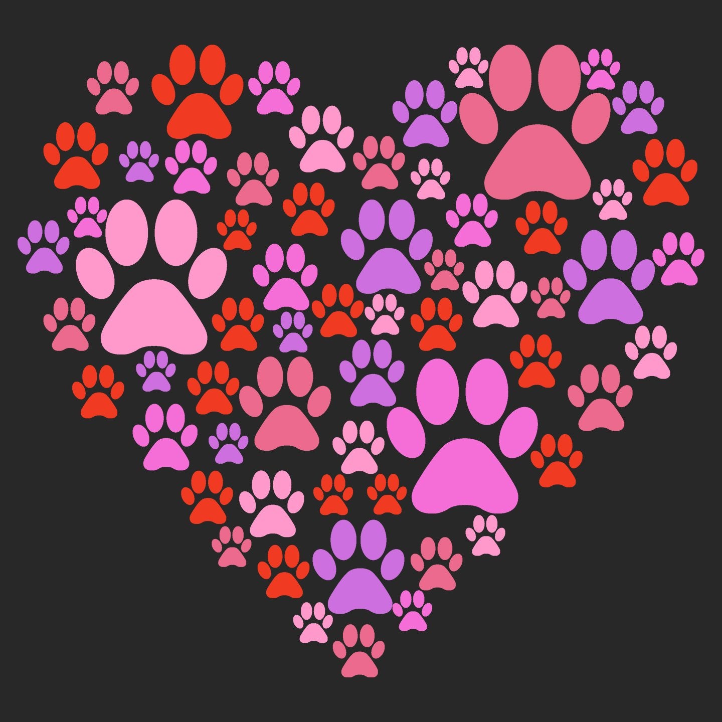 Pink Paw Heart - Kids' Unisex T-Shirt