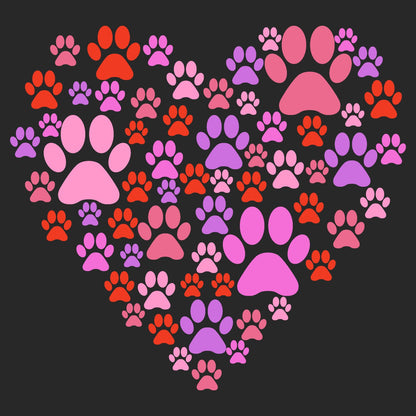 Pink Paw Heart - Kids' Unisex T-Shirt