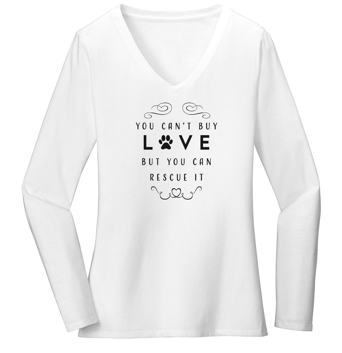 Animal Pride - Can Rescue Love - Women's V-Neck Long Sleeve T-Shirt