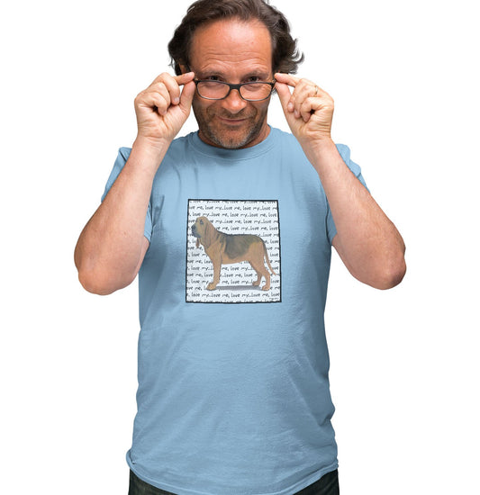 Animal Pride - Bloodhound Love Text - Adult Unisex T-Shirt