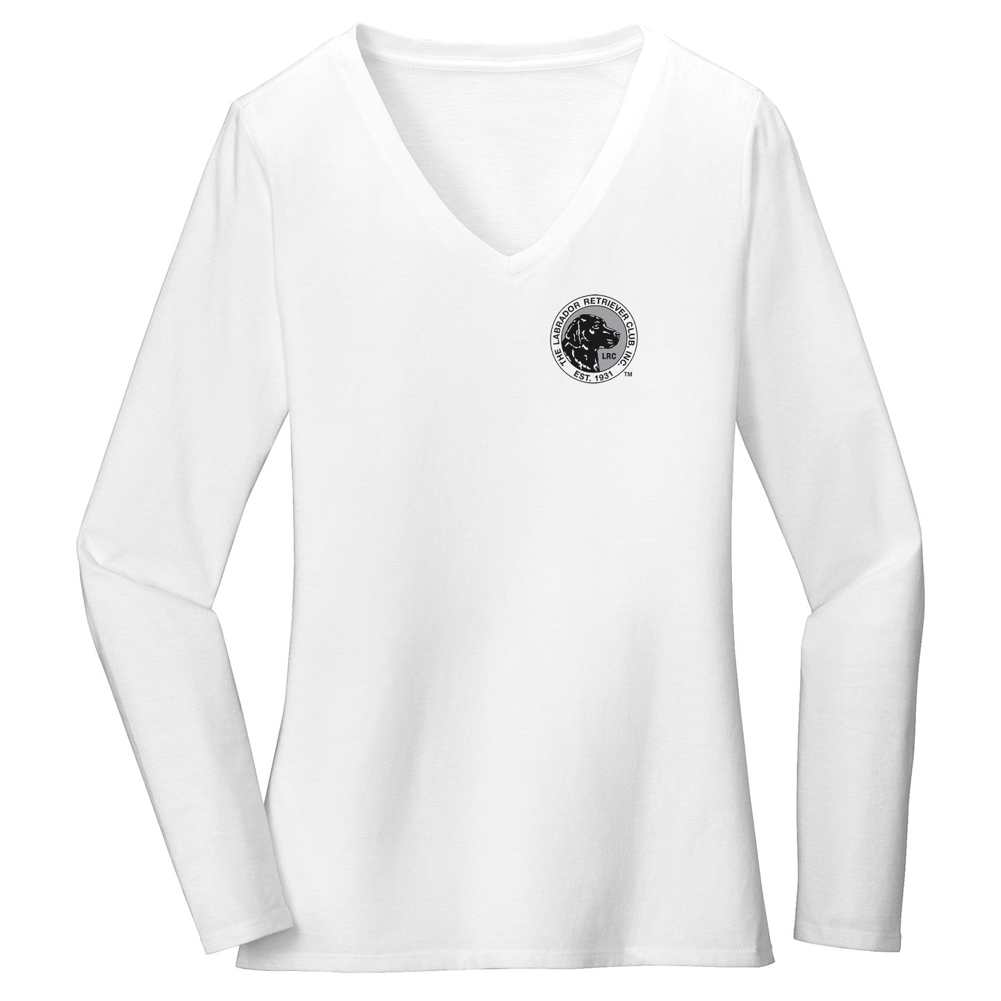 LRC Left Chest Black & White Logo - Women's V-Neck Long Sleeve T-Shirt