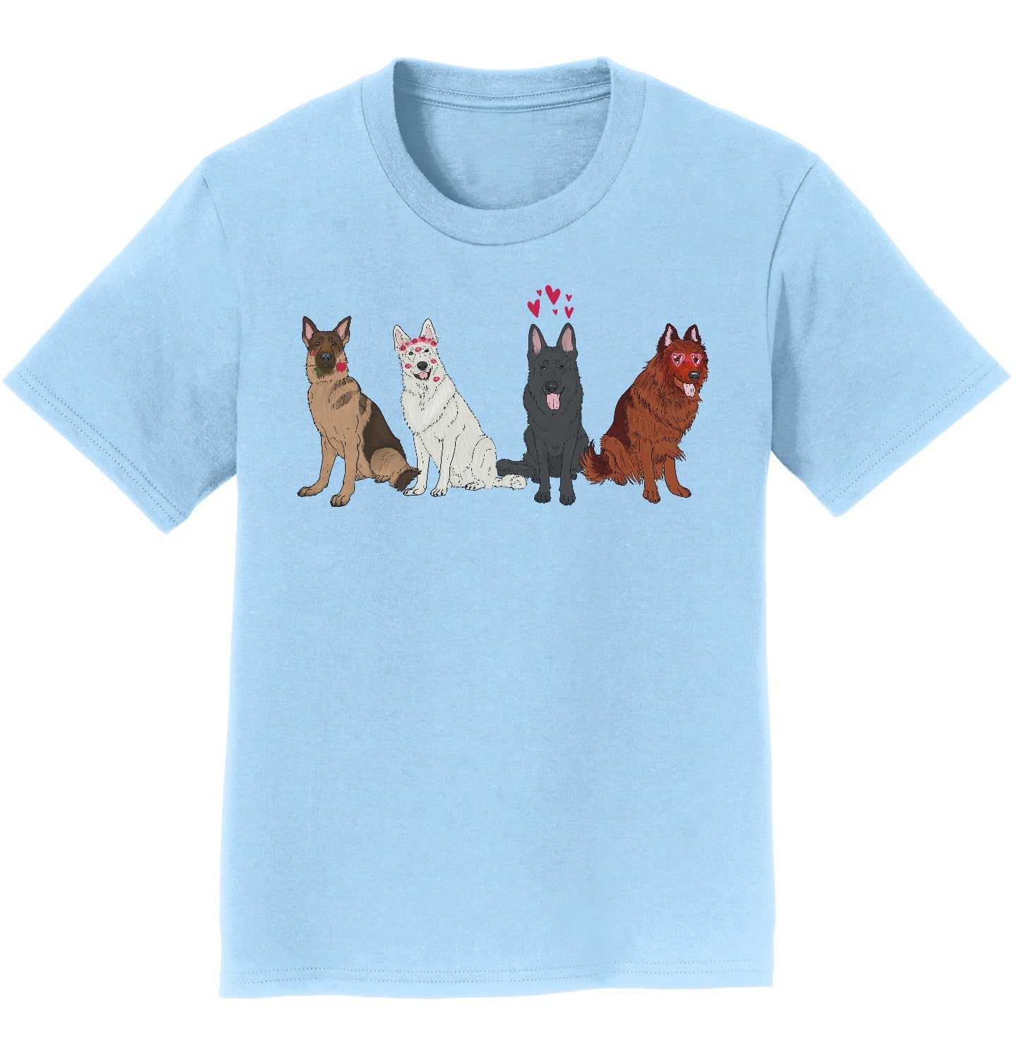 Animal Pride - German Shepherd Love Line Up - Kids' Unisex T-Shirt