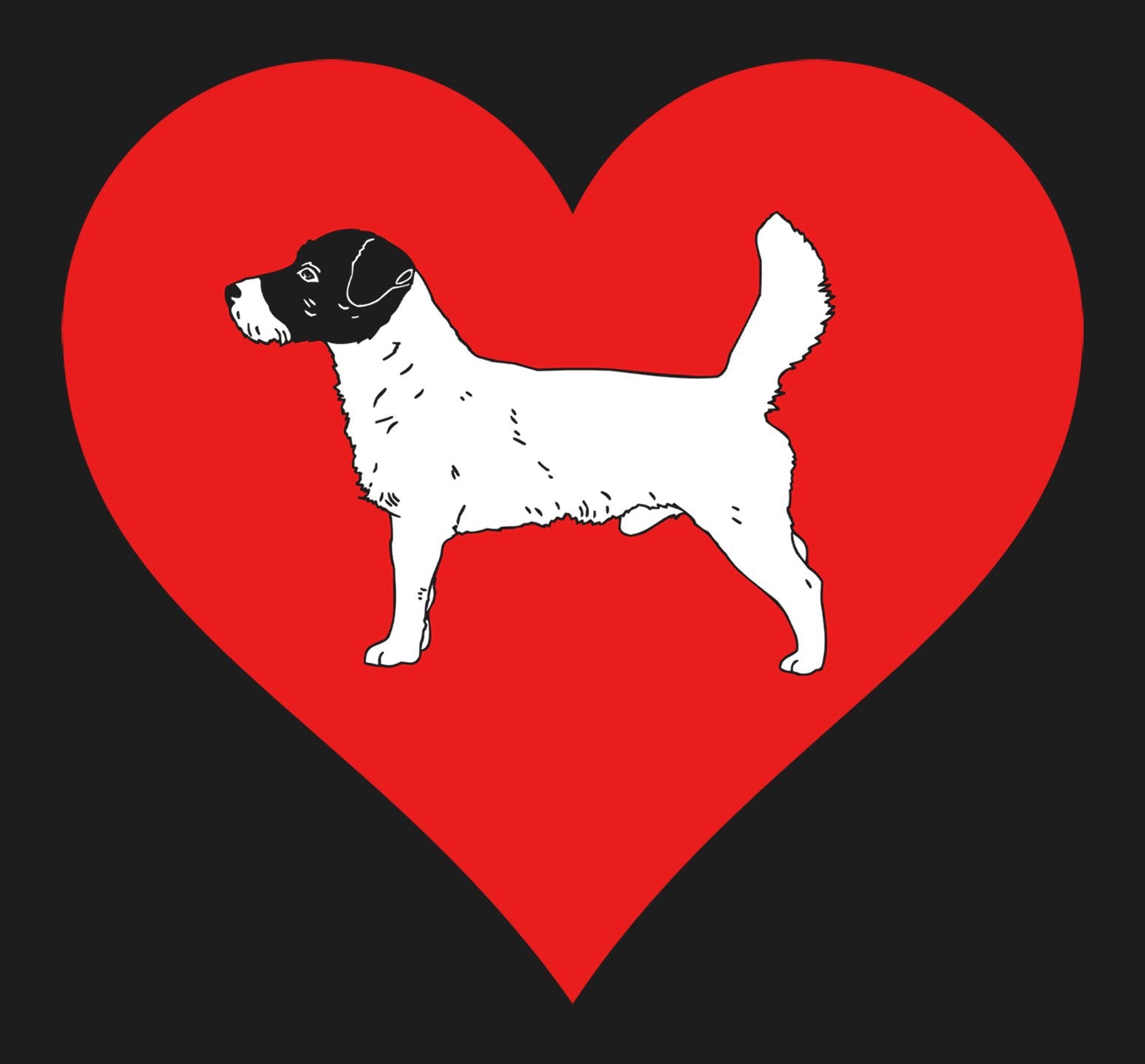 Russell Terrier on Heart Left Chest - Women's Full-Zip Hoodie Sweatshirt