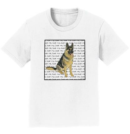 German Shepherd Love Text - Kids' Unisex T-Shirt