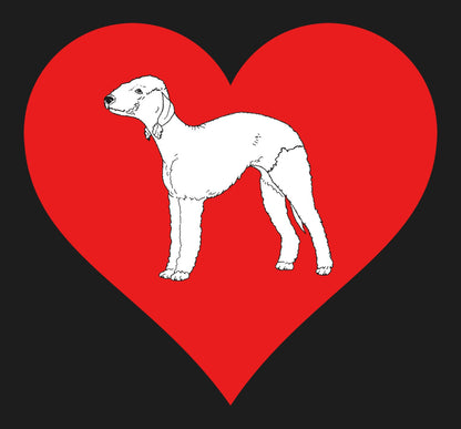 Bedlington Terrier on Heart Left Chest - Women's Full-Zip Hoodie Sweatshirt