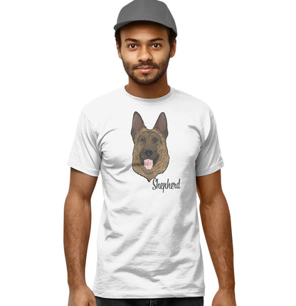 Black & Tan German Shepherd Headshot - Adult Unisex T-Shirt