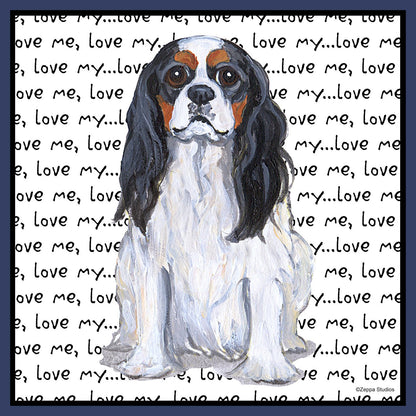 Tri-Color Cavalier Love Text - Adult Unisex Hoodie Sweatshirt