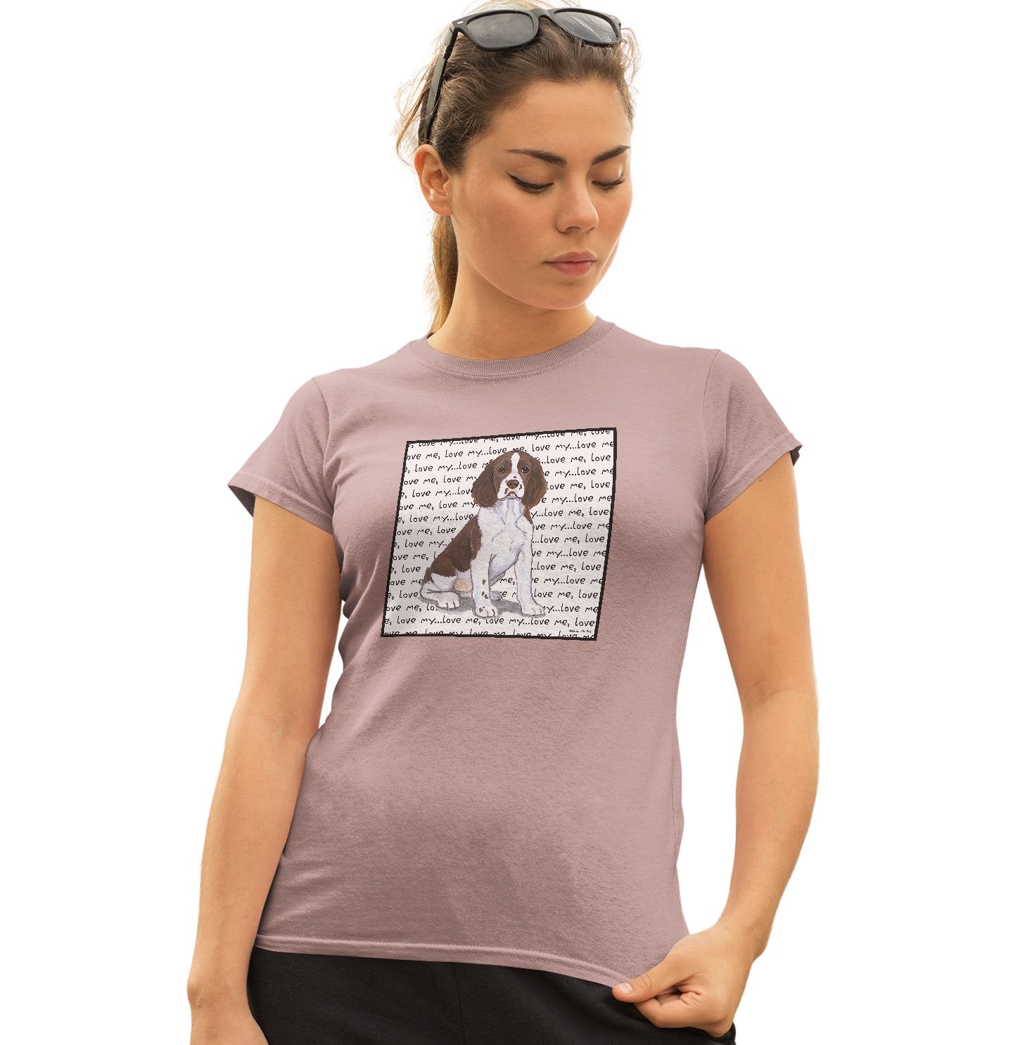 Animal Pride - Springer Puppy Love Text - Women's Fitted T-Shirt