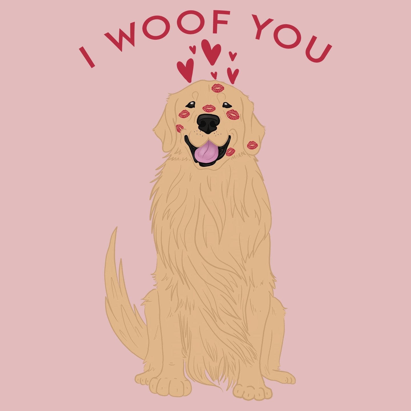 Golden Retriever I Woof You - Women's Fitted T-Shirt