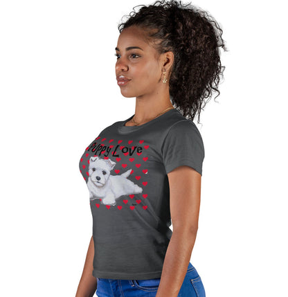 Animal Pride - Westie Puppy Love - Women's Fitted T-Shirt