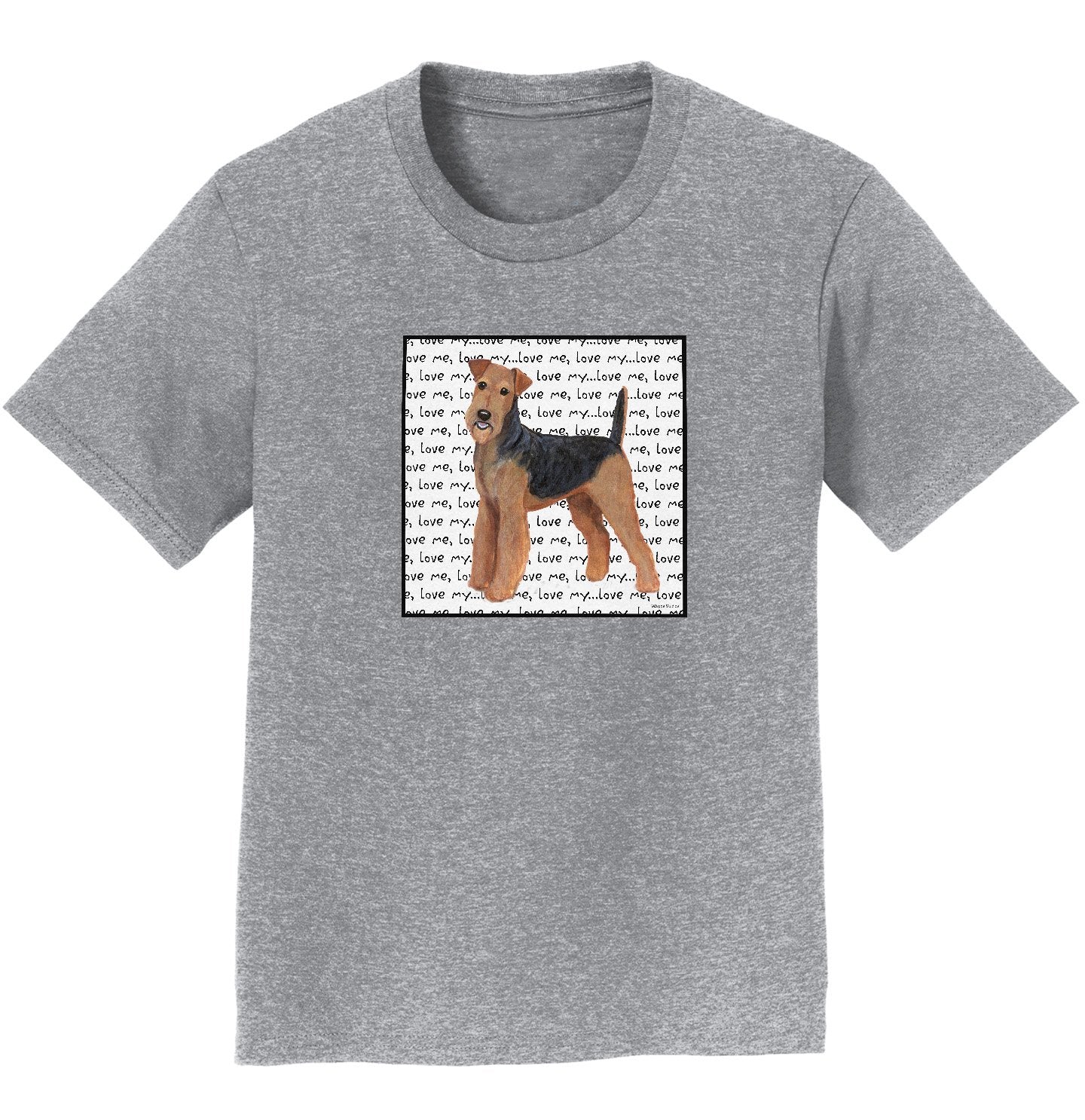 Airedale Terrier Love Text - Kids' Unisex T-Shirt