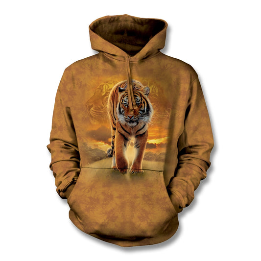 Rising Sun Tiger - Adult Unisex Hoodie Sweatshirt